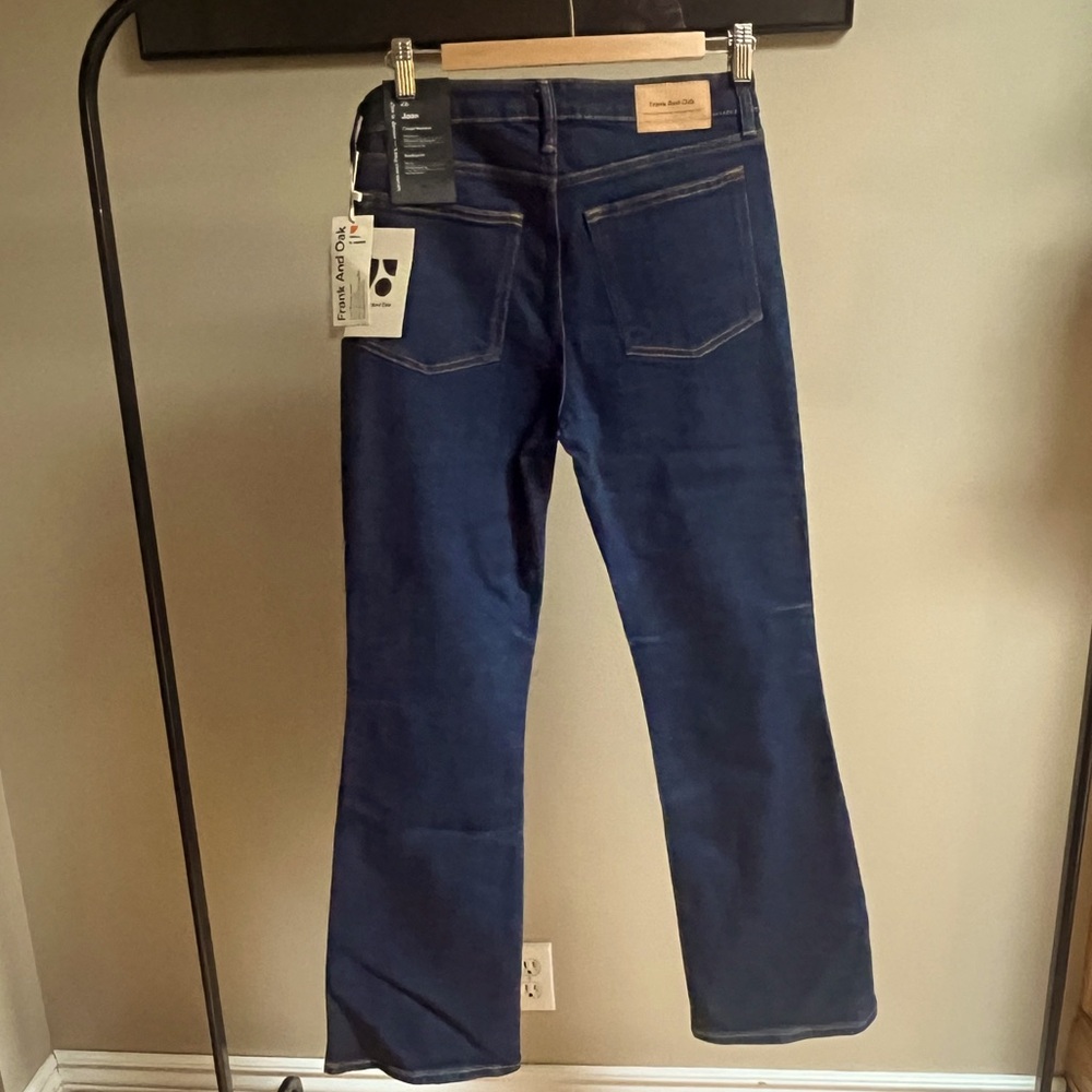 Frank and Oak bootcut, mid-rise, full length skinny leg, bootleg opening
